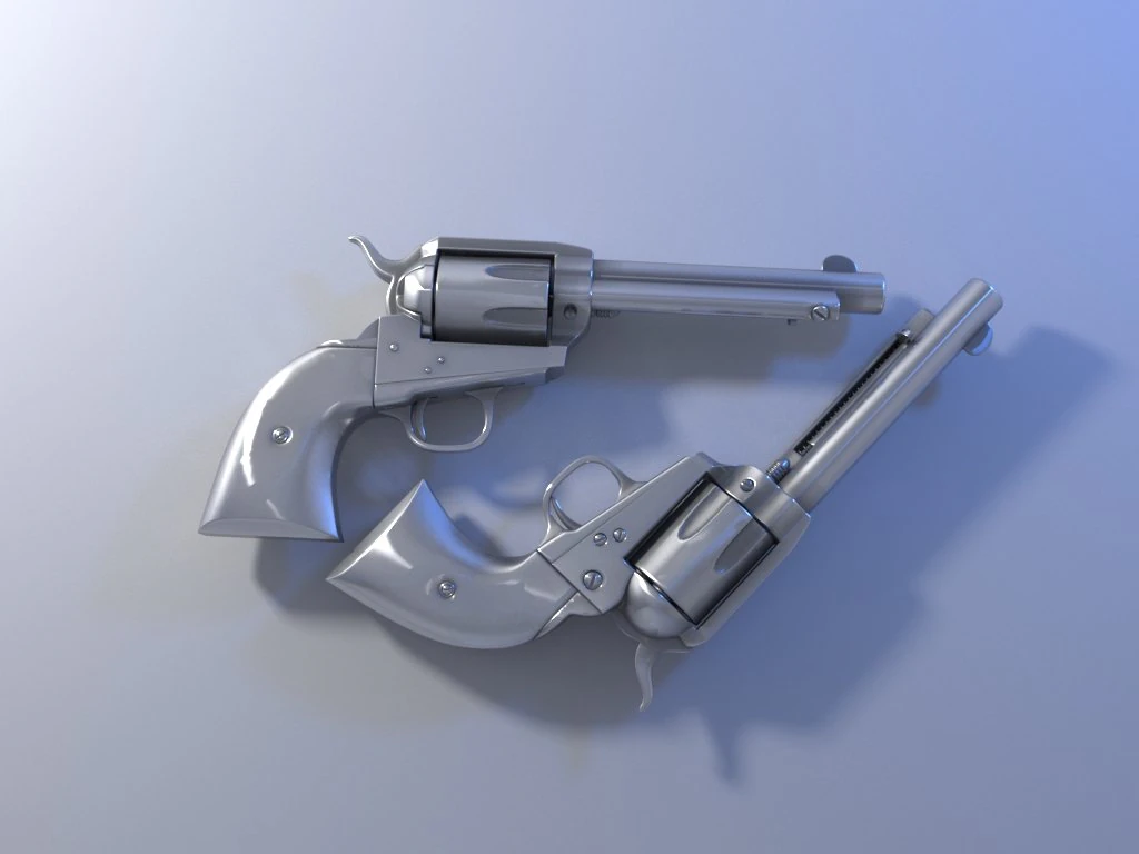 colt single action army peacemaker 3D Model .c4d .max .obj .3ds .fbx .stl .blend