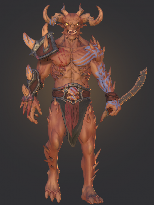 dark warrior game low polly 3D Модель .c4d .max .obj .3ds .fbx .stl .blend