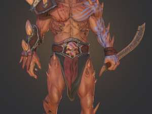 dark warrior game low polly Model 3D
