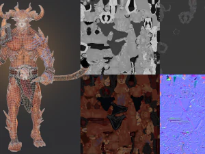 dark warrior game low polly 3D Model