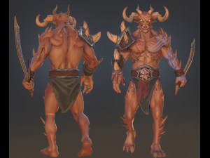 dark warrior game low polly 3D Модель