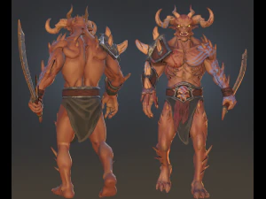 dark warrior game low polly 3D Model