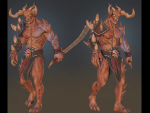 dark warrior game low polly 3D Model