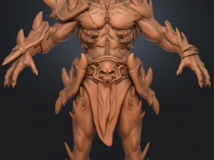dark warrior game low polly 3D Model