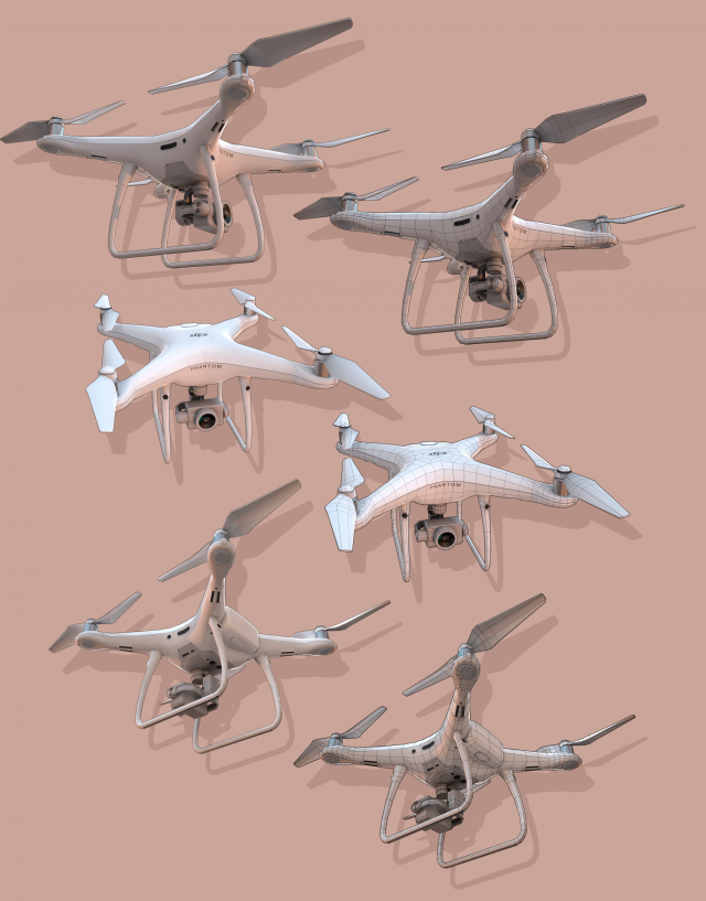 phantom 4 pro 3D-Modell .c4d .max .obj .3ds .fbx .stl .blend 