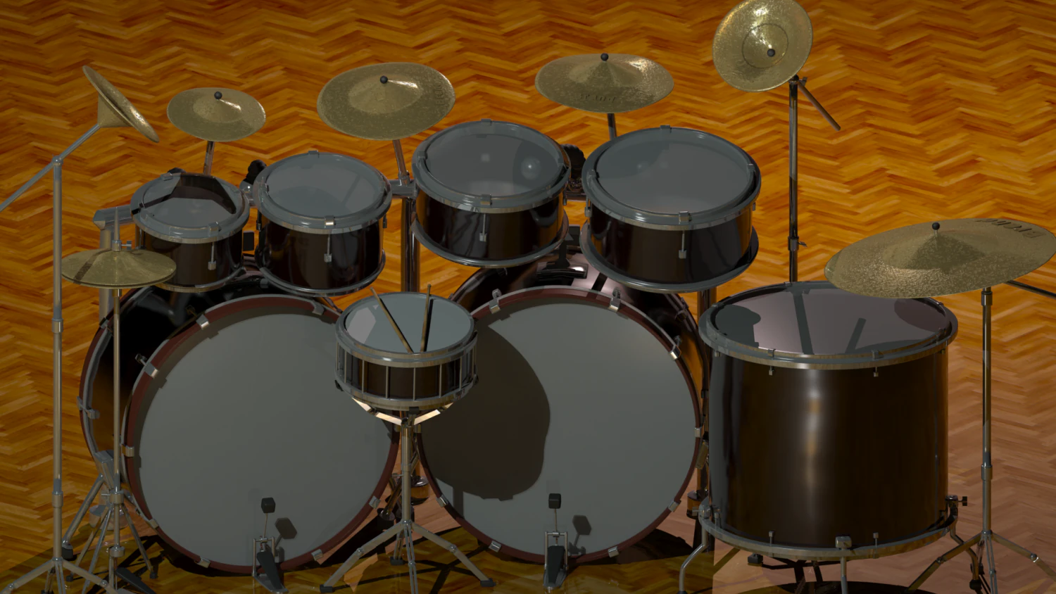 bateria Modelo 3D .c4d .max .obj .3ds .fbx .stl .blend 