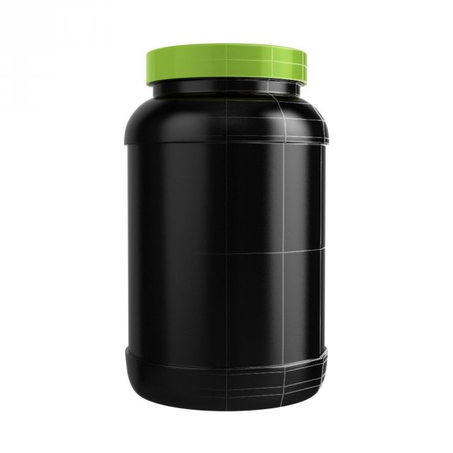 protein bottle with green cap 3D मॉडल .c4d .max .obj .3ds .fbx .stl .blend 