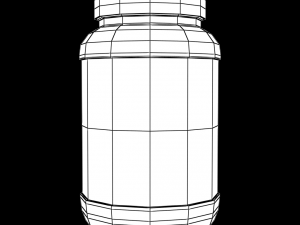 protein bottle with green cap 3D मॉडल