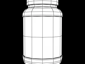 protein bottle with green cap 3D Model