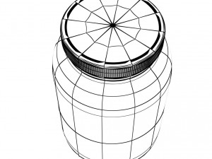 protein bottle with red cap 3D Model