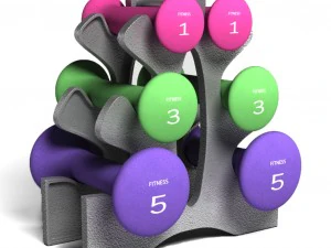 набір неопренових гантелей 3D Модель