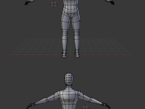 base mesh low poly male body 3D Model