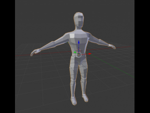 base mesh low poly male body 3D Model