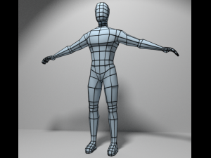 base mesh low poly male body 3D Model