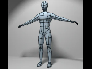 base mesh low poly male body 3D Model