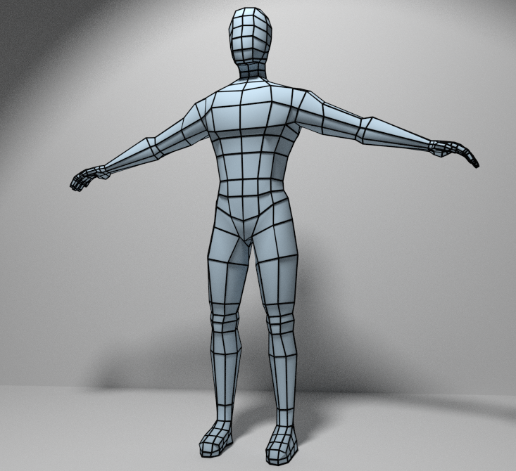 Base mesh low poly male body 3D Model in Man 3DExport