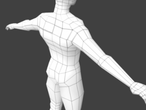 base mesh low poly male body 3D Model