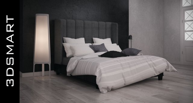 photorealistic bed 3D 模型 .c4d .max .obj .3ds .fbx .stl .blend 