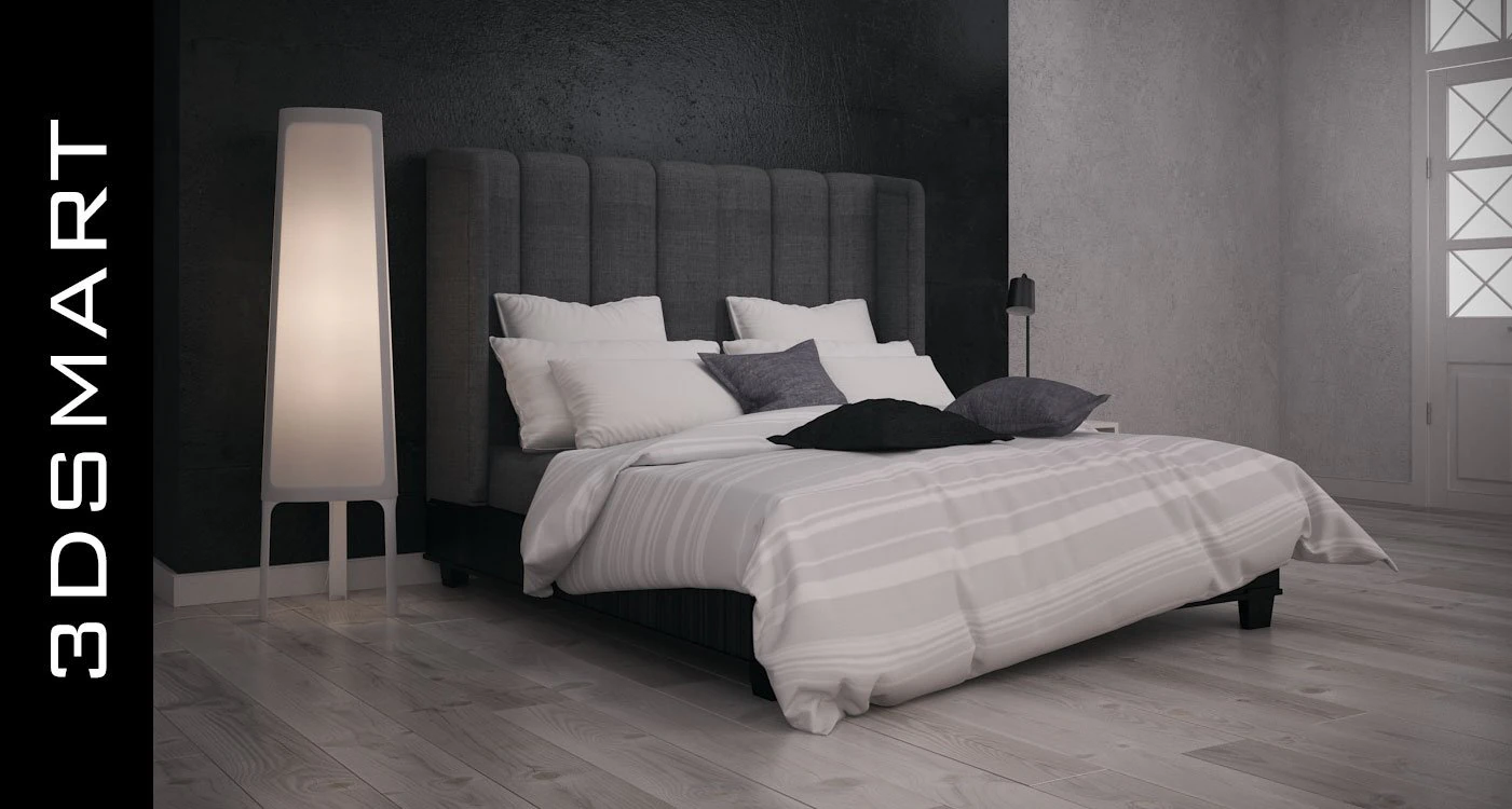 photorealistic bed 3D Model .c4d .max .obj .3ds .fbx .stl .blend