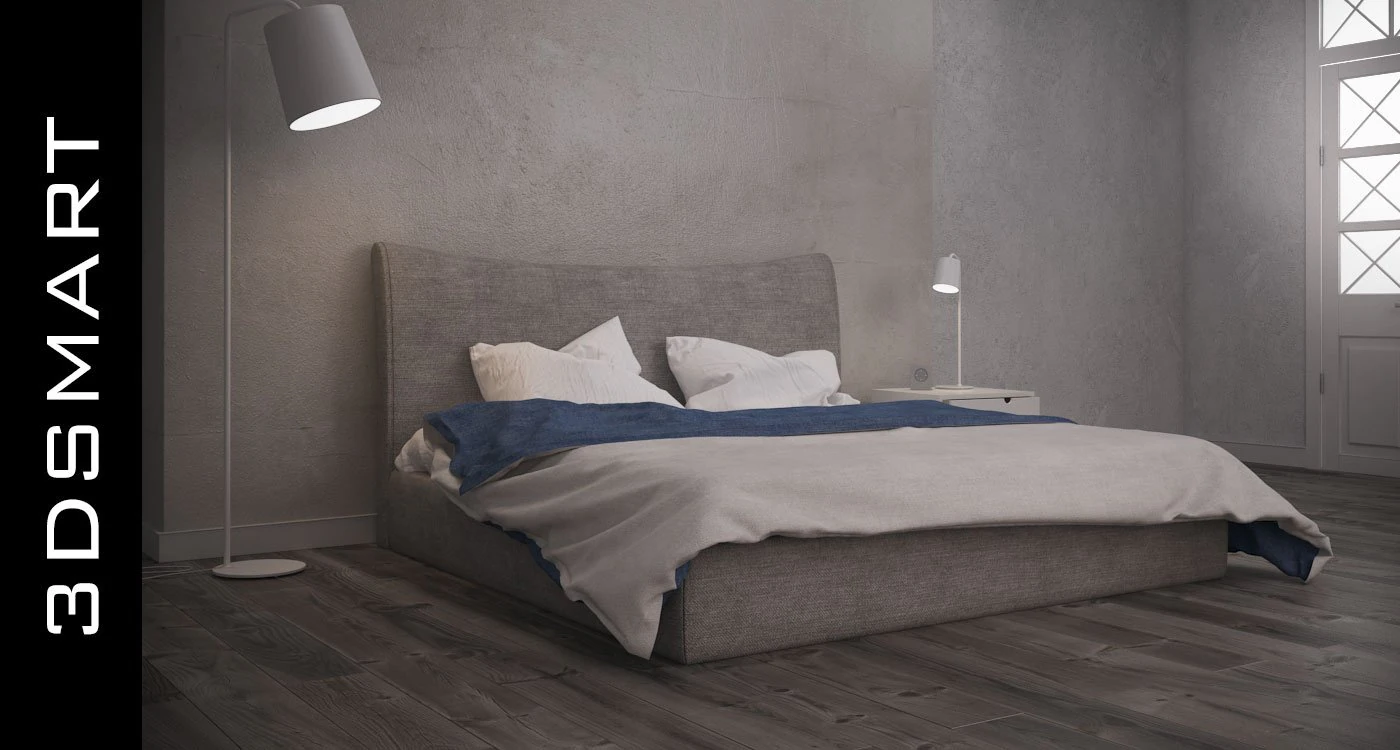 photorealistic bed 3D Model .c4d .max .obj .3ds .fbx .stl .blend 