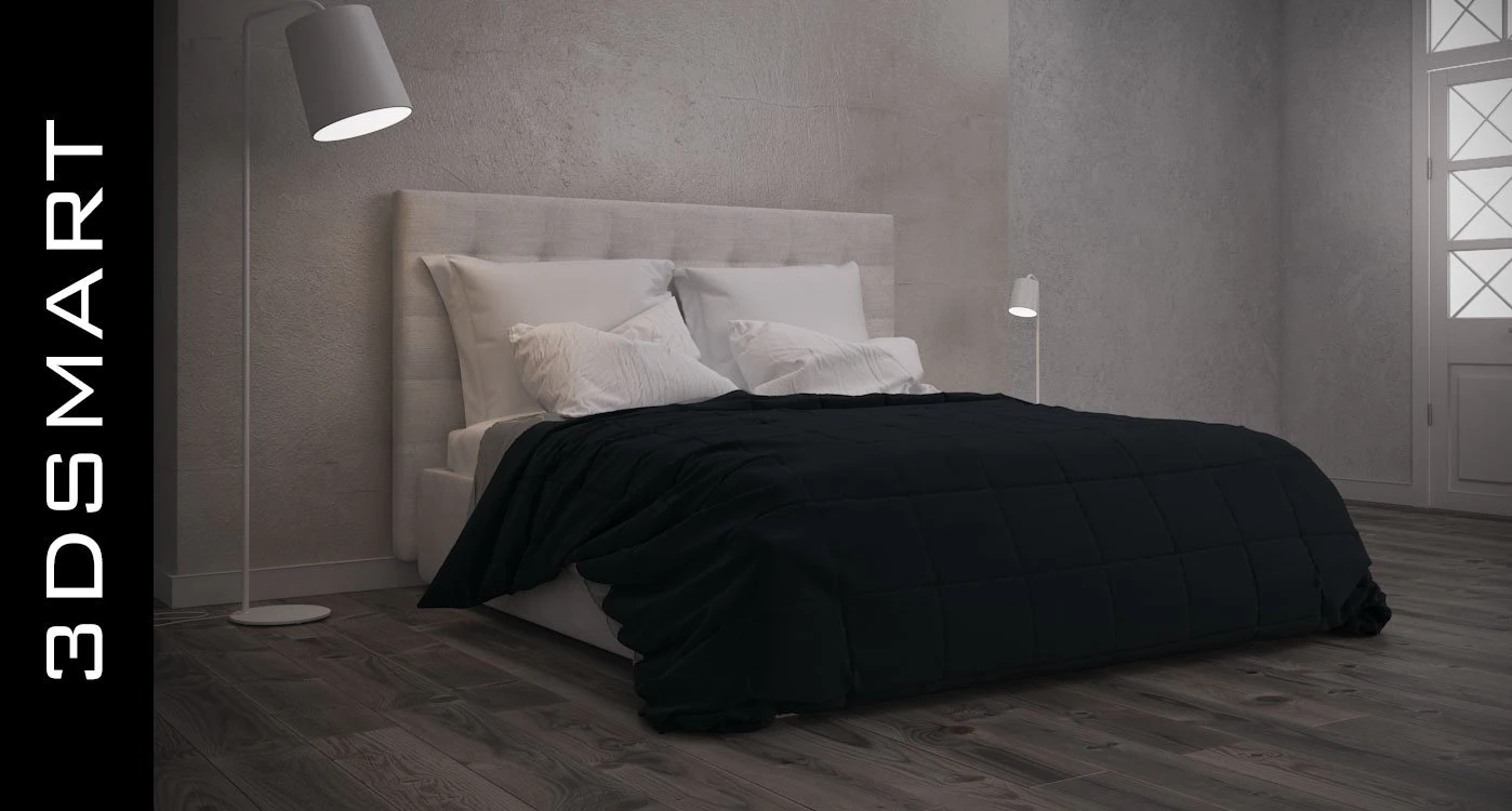 photorealistic bed 3D Model .c4d .max .obj .3ds .fbx .stl .blend 