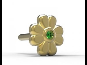 earrings gold Model 3D