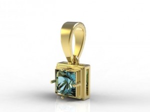 gold pyramid pendant Model 3D