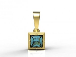 gold pyramid pendant 3D 模型
