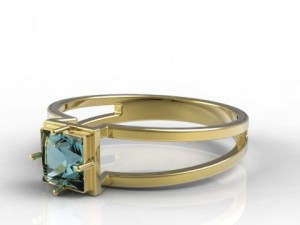gold pyramid ring Model 3D