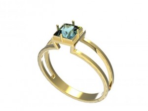 gold pyramid ring 3Dモデル