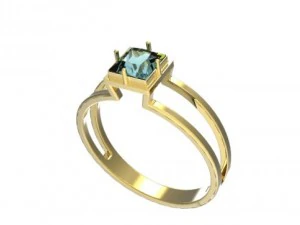 gold pyramid ring 3D Model