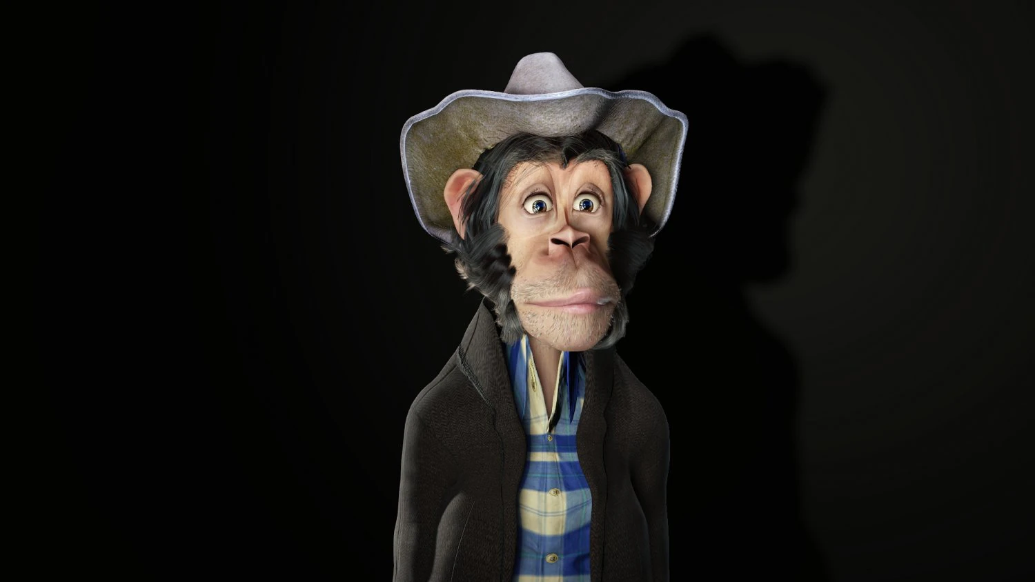 Chimpanzee High quality character full Rigged and Animated 3D Model .c4d .max .obj .3ds .fbx .stl .blend 