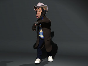 Chimpanzee High quality character full Rigged and Animated Model 3D