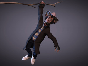 Chimpanzee High quality character full Rigged and Animated Model 3D