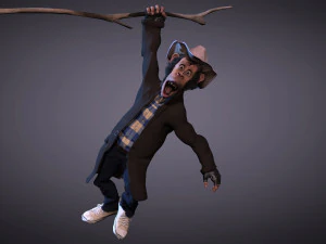 Chimpanzee High quality character full Rigged and Animated 3D Model