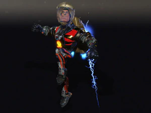 Space Hero Hochwertiger Charakter, komplett manipuliert und animiert 3D Modell