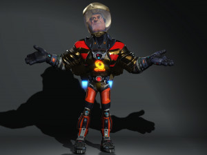 Space Hero High quality character full Rigged and Animated Model 3D