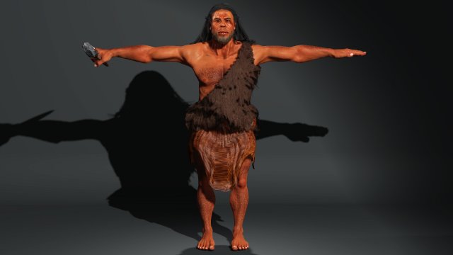 Cave Man High quality character full Rigged and Animated 3D Model .c4d .max .obj .3ds .fbx .stl .blend
