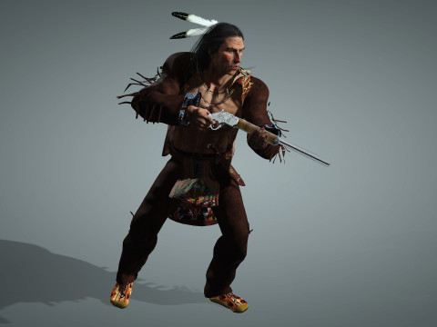 Apache High quality character full Rigged and Animated 3D Модель