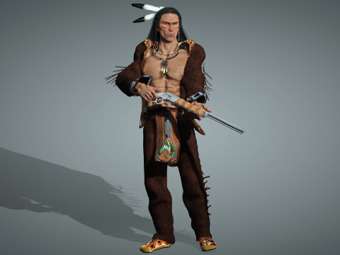 Apache High quality character full Rigged and Animated 3D Model