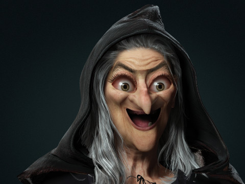 The witch High quality character full Rigged and Animated Model 3D
