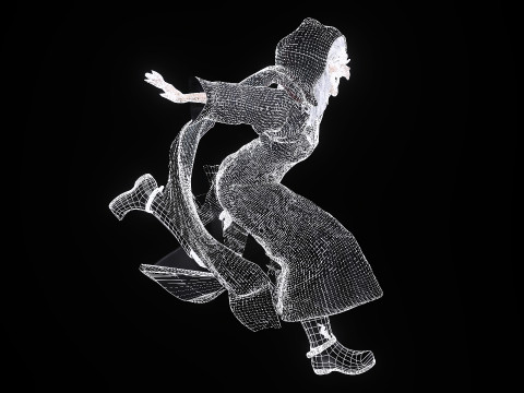 The witch High quality character full Rigged and Animated Model 3D