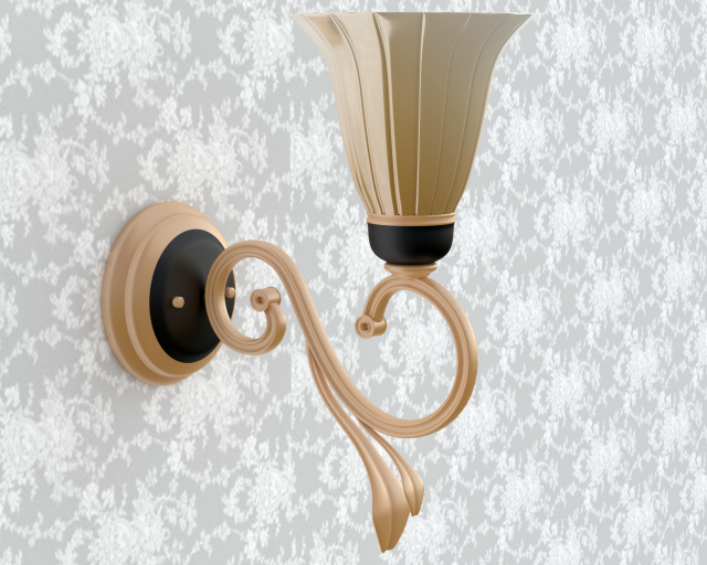beautiful lamp on wall 3D मॉडल .c4d .max .obj .3ds .fbx .stl .blend 