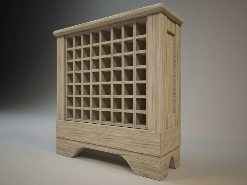 wine shelf 3D Model .c4d .max .obj .3ds .fbx .stl .blend 