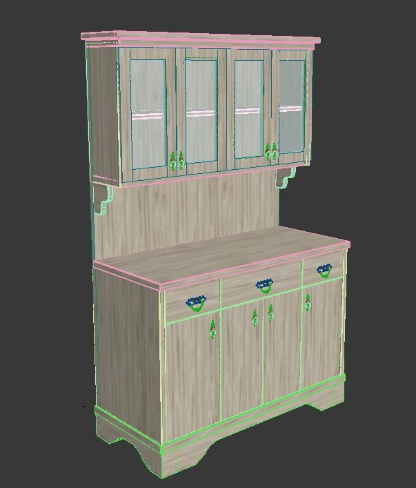 sideboard 3D Model .c4d .max .obj .3ds .fbx .stl .blend 