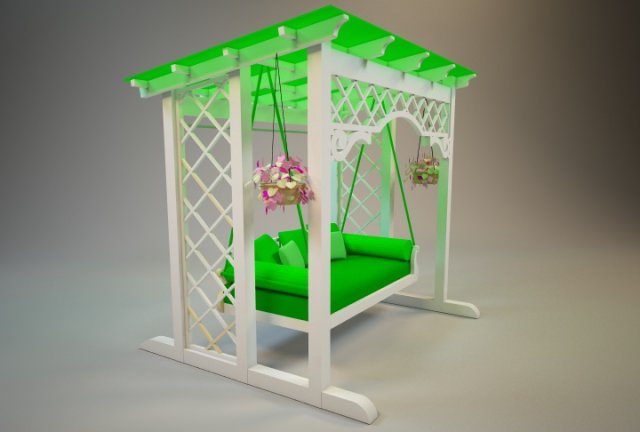 swing bench 3D Model .c4d .max .obj .3ds .fbx .stl .blend 