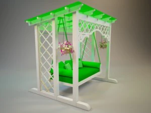 그네 벤치 3D 모델