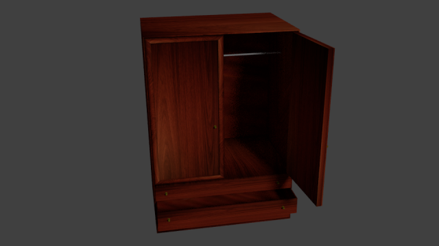 vintage closet 3D Model .c4d .max .obj .3ds .fbx .stl .blend 