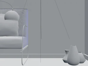 stanza blu Modello 3D