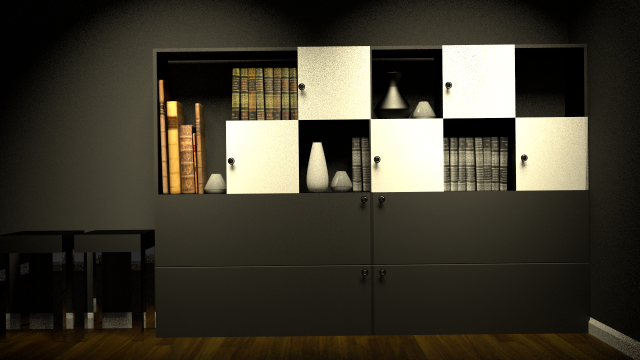 black and white bookshelf Modelo 3D .c4d .max .obj .3ds .fbx .stl .blend 